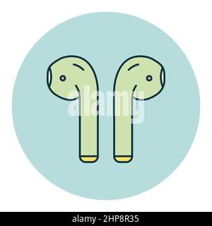 Icône de vecteur casque sans fil Airpods Illustration de Vecteur