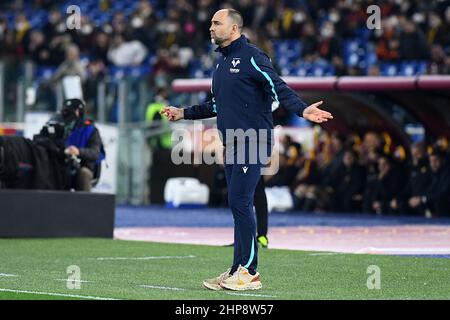 Rome, Italie , 19th février , 2022 photo de gauche à droite, l'entraîneur de Vérone Igor Tudor Au cours du football série A match Roma v Verona crédit: Massimo Insabato/Alay Live News Banque D'Images