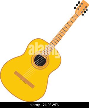 Icône de guitare acoustique Illustration de Vecteur