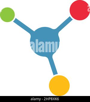 modèle d'illustration de conception de vecteur de molécule ou de partage d'icône Illustration de Vecteur