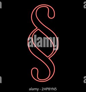 Symbole de paragraphe néon couleur rouge vecteur illustration style plat Illustration de Vecteur