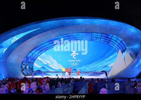 Vue générale, 11 FÉVRIER 2022 - snowboard : cérémonie de la Médaille Halfpipe des hommes lors des Jeux Olympiques d'hiver de Beijing 2022 à la Médaille Zhangjiakou Plaz Banque D'Images