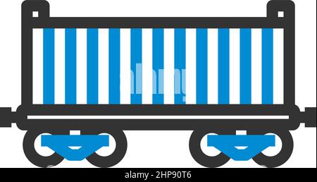 Icône de conteneur de chargement de chemin de fer Illustration de Vecteur