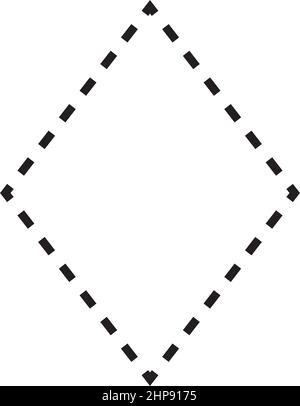 Symbole en pointillés en forme de losange icône vectorielle pour la création graphique élément d'interface utilisateur dans une illustration de pictogramme Illustration de Vecteur