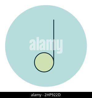 Icône de vecteur plat de note de musique Illustration de Vecteur