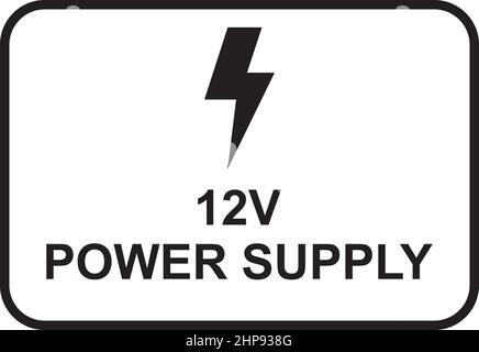 modèle de conception d'illustration vectorielle d'icône d'alimentation 12 volts Illustration de Vecteur