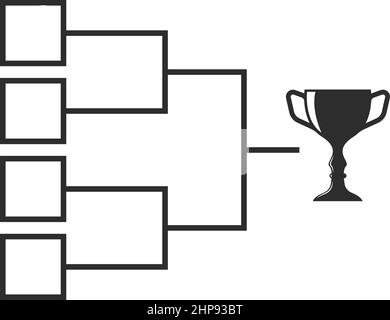 modèle de désignature de l'icône de vecteur de table de tournoi semi-finale Illustration de Vecteur