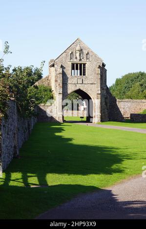 Washford, Watchet, Royaume-Uni : vue portrait du portier de l'abbaye cistercienne de Cléeve Banque D'Images