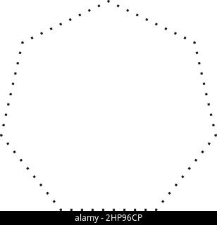 Symbole en pointillés en forme d'heptagon icône vectorielle pour la création graphique élément d'interface utilisateur dans une illustration de pictogramme Illustration de Vecteur