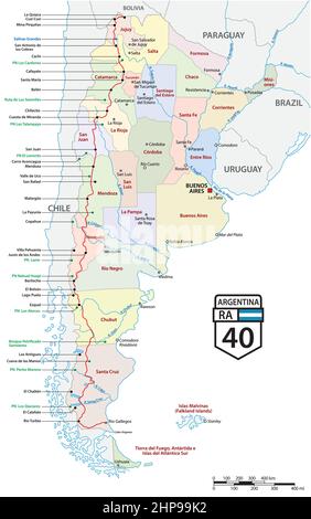 route de la route nationale argentine 40 avec vues Illustration de Vecteur