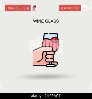Icône de vecteur simple en verre à vin. Illustration de Vecteur