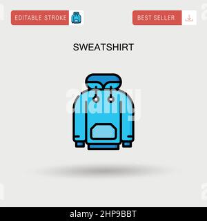 Sweat-shirt simple vector Icon. Illustration de Vecteur