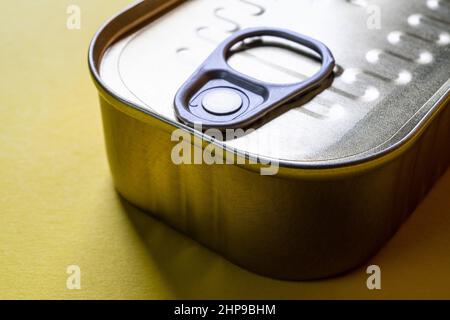 détail d'une can de sardines Banque D'Images