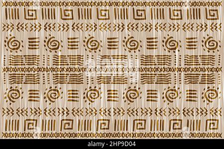 Tissu African Wax Print, décoration ethnique faite à la main pour votre conception, motifs tribaux éléments géométriques. Vector texture, afro textile Ankara Illustration de Vecteur