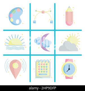 icônes des éléments de conception Illustration de Vecteur