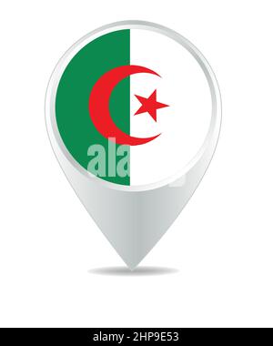 Icône d'emplacement pour l'Algérie Illustration de Vecteur