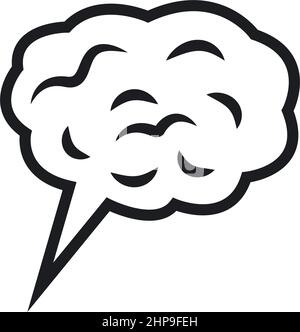 design vectoriel d'icône de cerveau de bulle de parole Illustration de Vecteur