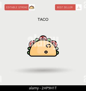 Icône de vecteur simple Taco. Illustration de Vecteur