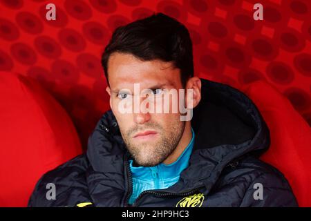 Grenade, Espagne. 19th févr. 2022. Alfonso Pedraza a vu pendant le match de la Liga Santander 2021/2022 entre Granada CF et CF Villarreal CF au stade Nuevo Los Carmenes.final Score Granada CF 1:4 CF Villarreal CF. (Photo de Francis Gonzalez/SOPA Images/Sipa USA) crédit: SIPA USA/Alay Live News Banque D'Images