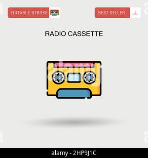 Icône de vecteur simple de cassette radio. Illustration de Vecteur