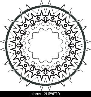 Aztèque Tribal Folk motif géométrique en cercle Illustration de Vecteur
