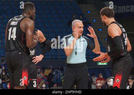 Pesaro, Italie. 19th févr. 2022. REF Paternico au cours de la finale huit - demi-finales - Bertram Derthona Tortona vs Virtus Segafredo Bologna, Italian Basketball Cup hommes à Pesaro, Italie, février 19 2022 crédit: Independent photo Agency/Alay Live News Banque D'Images