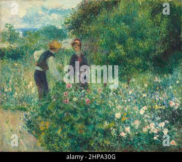 Titre: Cueillette de fleurs Créateur: Pierre Auguste Renoir Date: 1875 Dimensions: 54,3 x 65,2 cm Moyen: Huile sur toile emplacement: Galerie nationale d'art Banque D'Images