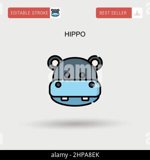Icône de vecteur simple Hippo. Illustration de Vecteur