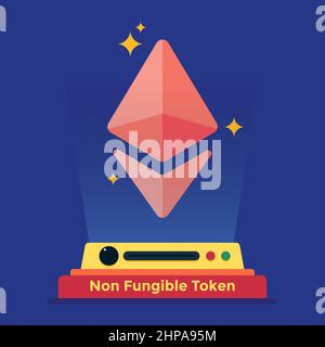 Graphique vectoriel de jeton non fongible précieux. Bon pour le contenu NFT, la conception, etc Banque D'Images