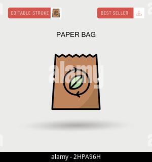 Icône de vecteur simple de sac de papier. Illustration de Vecteur