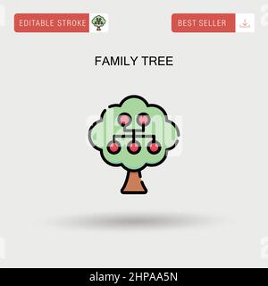 Icône de vecteur simple de l'arbre généalogique. Illustration de Vecteur
