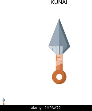 Icône de vecteur simple Kunai.Modèle de conception de symbole d'illustration pour élément d'interface utilisateur Web mobile. Illustration de Vecteur