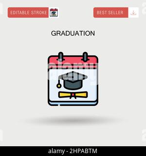 Graduation simple icône vecteur. Illustration de Vecteur