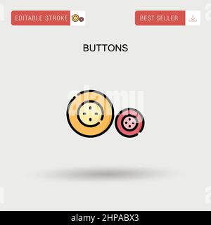 Boutons icône de vecteur simple. Illustration de Vecteur