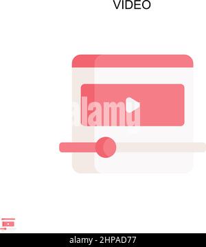 Icône de vecteur simple vidéo.Modèle de conception de symbole d'illustration pour élément d'interface utilisateur Web mobile. Illustration de Vecteur