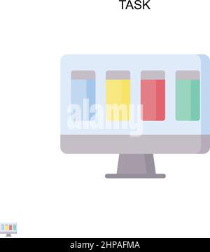 Icône de vecteur simple de tâche.Modèle de conception de symbole d'illustration pour élément d'interface utilisateur Web mobile. Illustration de Vecteur