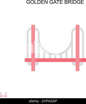 Icône de vecteur simple Golden Gate Bridge. Modèle de conception de symbole d'illustration pour élément d'interface utilisateur Web mobile. Illustration de Vecteur