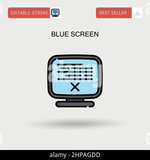Icône de vecteur simple à écran bleu. Illustration de Vecteur