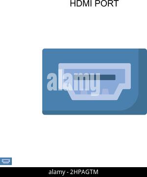 Icône de vecteur simple du port HDMI. Modèle de conception de symbole d'illustration pour élément d'interface utilisateur Web mobile. Illustration de Vecteur