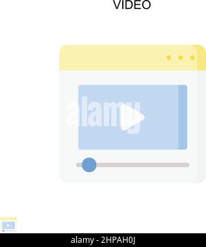 Icône de vecteur simple vidéo.Modèle de conception de symbole d'illustration pour élément d'interface utilisateur Web mobile. Illustration de Vecteur