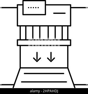 illustration vectorielle de l'icône de la ligne de la machine à graver Illustration de Vecteur