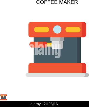Machine à café simple icône vectorielle.Modèle de conception de symbole d'illustration pour élément d'interface utilisateur Web mobile. Illustration de Vecteur