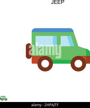 Icône Jeep simple Vector. Modèle de conception de symbole d'illustration pour élément d'interface utilisateur Web mobile. Illustration de Vecteur