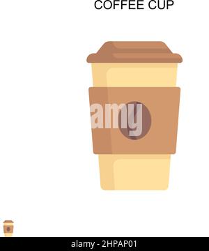 Icône vecteur simple de tasse à café.Modèle de conception de symbole d'illustration pour élément d'interface utilisateur Web mobile. Illustration de Vecteur