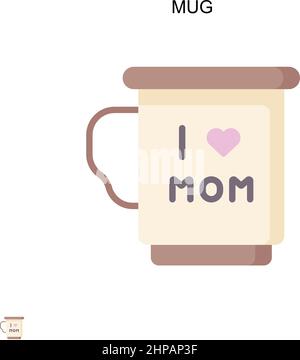 Mug simple vecteur icône.Modèle de conception de symbole d'illustration pour élément d'interface utilisateur Web mobile. Illustration de Vecteur