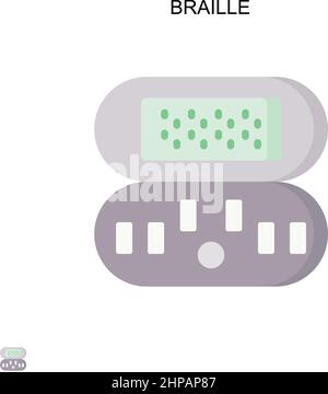 Icône de vecteur simple en braille.Modèle de conception de symbole d'illustration pour élément d'interface utilisateur Web mobile. Illustration de Vecteur