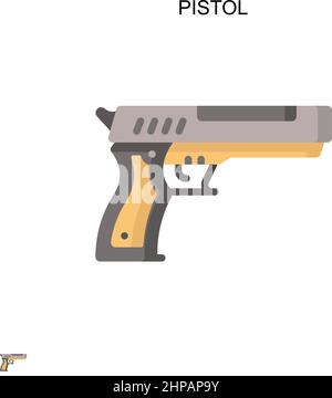 Icône vecteur simple pistolet. Modèle de conception de symbole d'illustration pour élément d'interface utilisateur Web mobile. Illustration de Vecteur