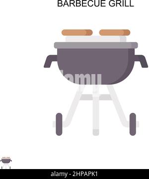 Icône vecteur simple gril barbecue. Modèle de conception de symbole d'illustration pour élément d'interface utilisateur Web mobile. Illustration de Vecteur