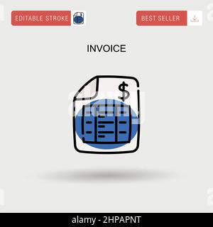 Icône de scénario simple de facture. Illustration de Vecteur