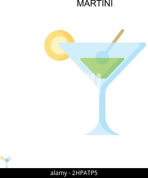 Icône de vecteur simple Martini. Modèle de conception de symbole d'illustration pour élément d'interface utilisateur Web mobile. Illustration de Vecteur